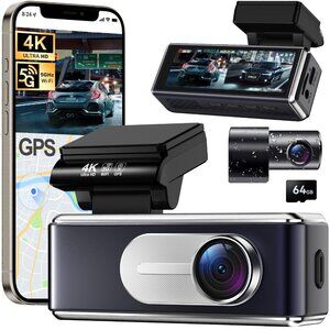 Csyibeielec Dash Cam Front and Rear - 4K HD Dual Dash Camera for Cars, Built-in